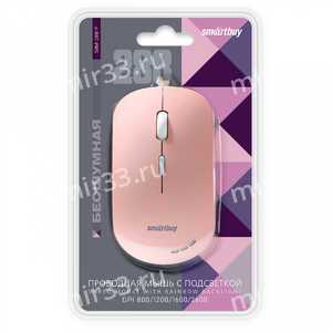 Мышь проводная SmartBuy, 288-P, оптическая, цвет: розовый