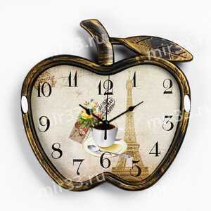 Часы настенные, серия: Кухня, Яблоко , дискретный ход, 26 х 25.5 см, АА, бронзовый
