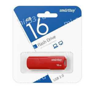 Флеш-накопитель 16Gb SmartBuy Clue, USB 2.0, пластик, красный